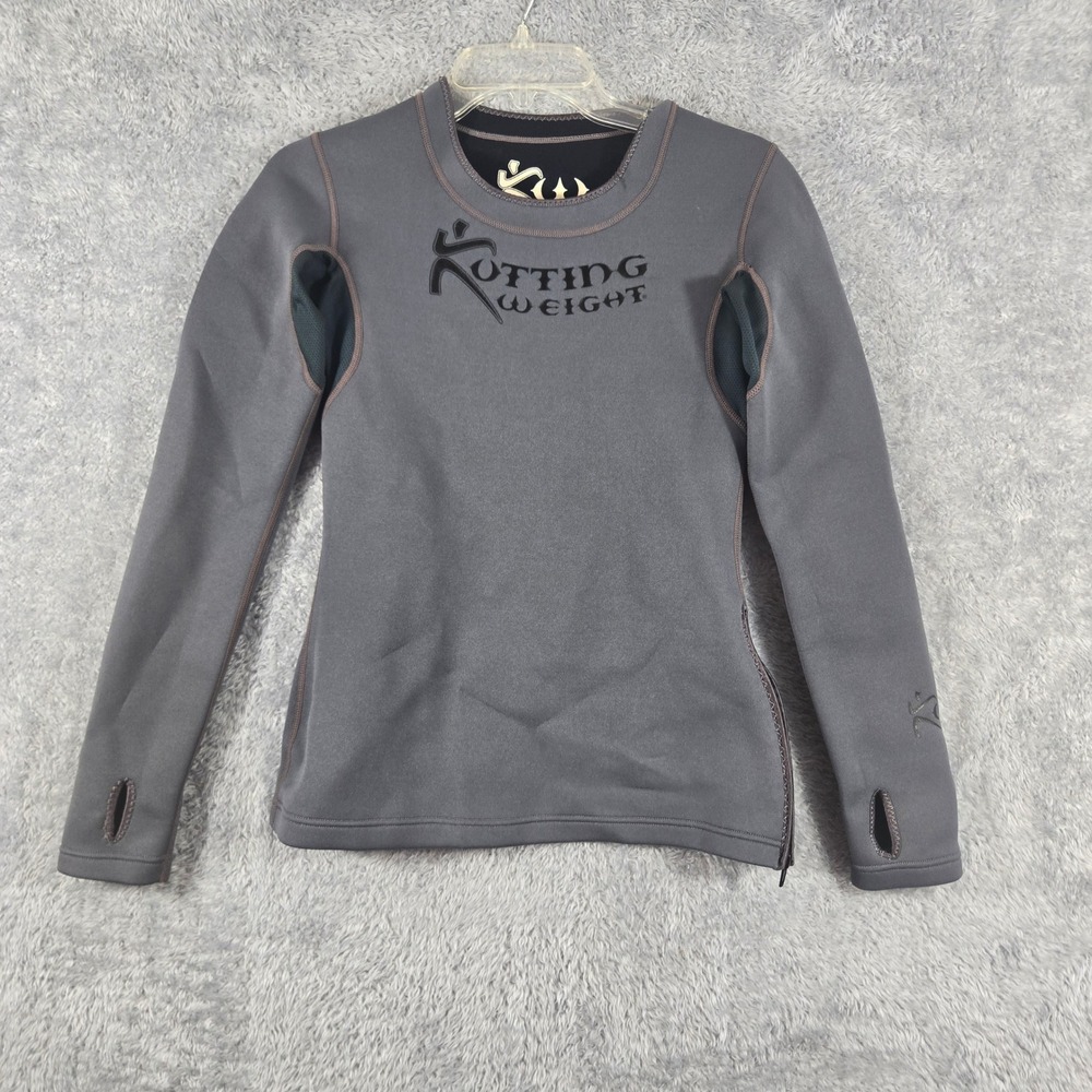 Kutting Weight Sauna Suit Top Womens Small Gray Neoprene Long Sleeve Zipper
